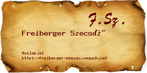Freiberger Szecső névjegykártya