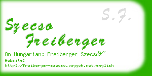 szecso freiberger business card